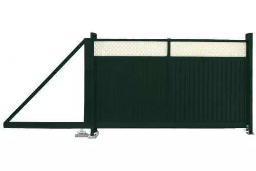Ворота откатные Estet Plus 2,4х4,5 RAL 6005/1014 GL купить в екатеринбурге