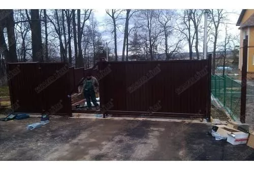 Ворота откатные Estet 2,0х3,5 RAL 8017 GL купить в екатеринбурге
