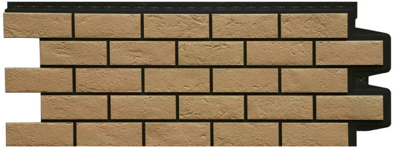 Фасадные панели GRAND LINE Коллекция Состаренный Кирпич Design Plus Солома с черным швом купить в екатеринбурге