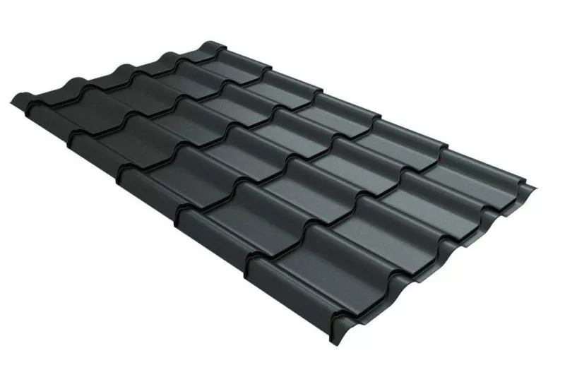 Металлочерепица GL Kamea 0.5 GreenCoat Pural Matt RAL 7016 антрацитово-серый купить в екатеринбурге