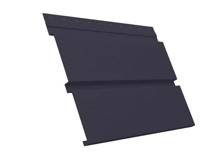 Софит металл с перфорацией Grand Line Квадро брус Rooftop Matte Стальной бархат 0,5 мм RAL 7024 мокрый асфальт купить в екатеринбурге