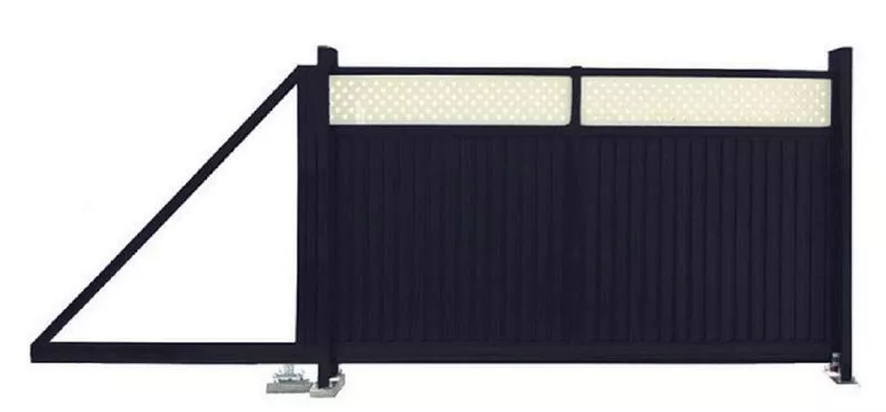 Ворота откатные Estet Plus 2,0х3,5 RAL 7024/7024 GL купить в екатеринбурге