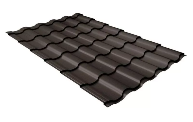 Металлочерепица GL Kredo 0.5 Rooftop Matte (Стальной Бархат) RR 32 темно-коричневый купить в екатеринбурге