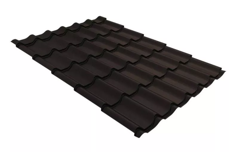 Металлочерепица GL Classic 0.5 Rooftop Matte (Стальной Бархат) RAL 8019 темно-коричневый купить в екатеринбурге