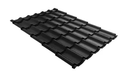 Металлочерепица GL Classic 0.5 Rooftop Matte (Стальной Бархат) RAL 9005 черный. Артикул: GrandLineM15_01-9005