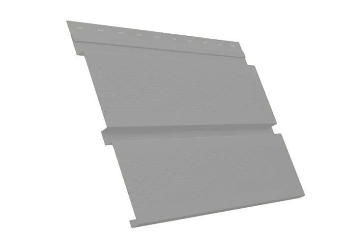 Софит металлический с перфорацией Grand Line Квадро брус Satin 0,5 мм RAL 9006 бело-алюм. купить в екатеринбурге