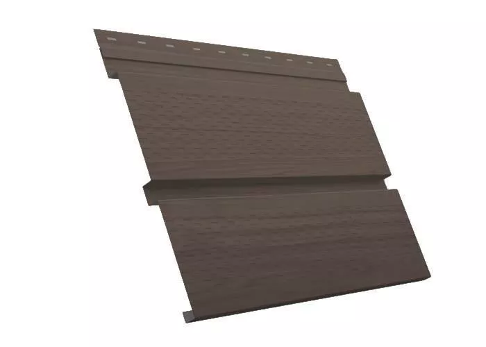 Софит металл с перфорацией Grand Line Квадро брус Print Elite 0,5 мм Antique Wood Античное дерево купить в екатеринбурге