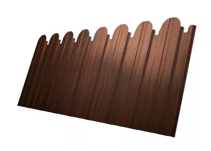 Профнастил C10 A для забора фигурный Grand Line Print Elite 0,45 мм Choco Wood Шоколадное дерево купить в екатеринбурге