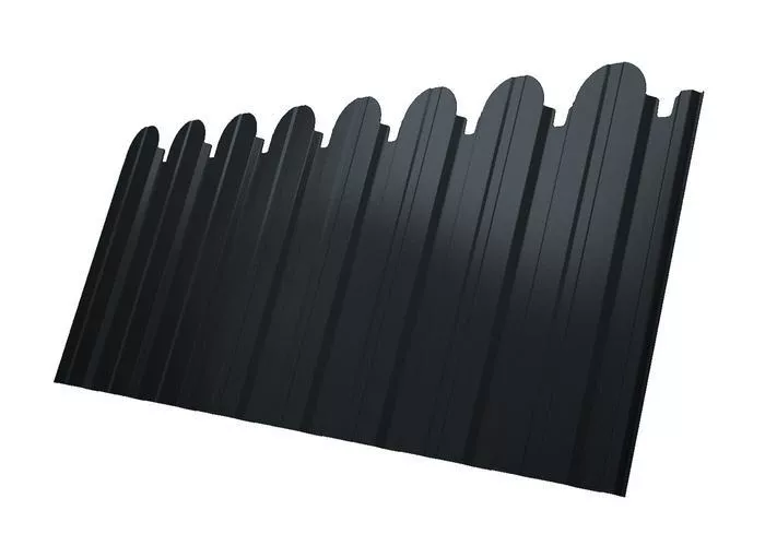 Профнастил C10 A для забора фигурный Grand Line Rooftop Matte Стальной бархат 0,5 мм с пленкой RAL 7016 купить в екатеринбурге