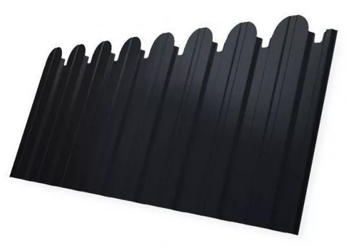 Профнастил C10 A для забора фигурный Grand Line Rooftop Matte Стальной бархат 0,5 мм RAL 7024 Мокрый асфальт купить в екатеринбурге