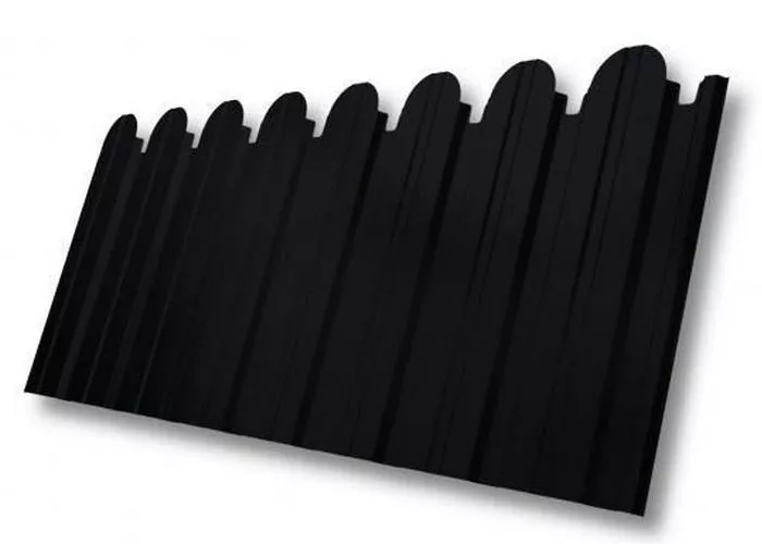 Профнастил C10 A для забора фигурный Grand Line Drap ST 0,45 мм с пленкой RAL 9005 черный купить в екатеринбурге