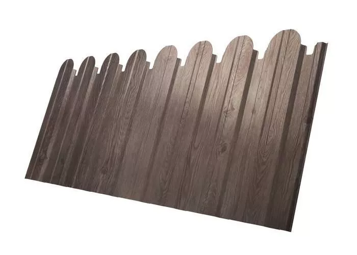 Профнастил C10 B для забора фигурный Grand Line Print Elite 0,45 мм с пленкой White Wood Беленый Дуб купить в екатеринбурге