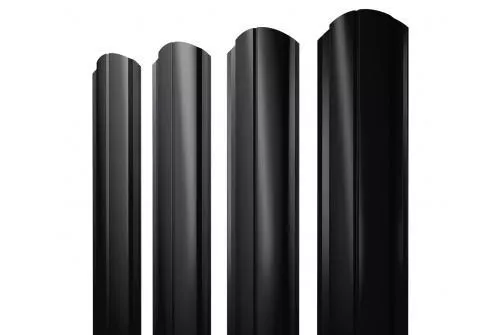 Штакетник Grand Line Slim Полукруглый фигурный 0,5 Satin RAL 9005 Черный купить в екатеринбурге