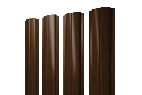 Штакетник Grand Line Slim Полукруглый 0,45 Print Elite Choco Wood Шоколадное дерево купить 