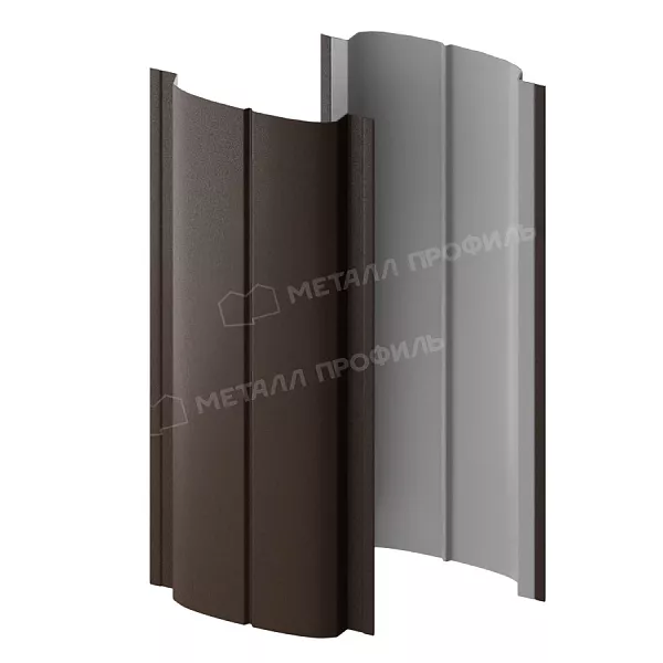 Штакетник металлический МЕТАЛЛ ПРОФИЛЬ ELLIPSE-T 19х126 (VALORI-20-DarkBrown-0.5) купить 