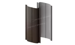 Штакетник металлический МЕТАЛЛ ПРОФИЛЬ ELLIPSE-T 19х126 (VALORI-20-DarkBrown-0.5). Артикул: 39682