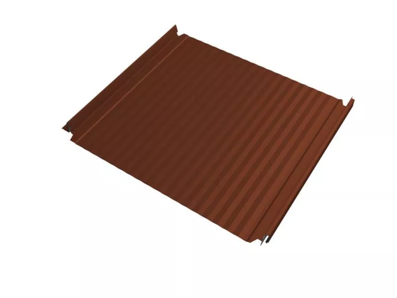 Кликфальц Double Pro Gofr Grand Line 0,5 Satin Matt TX с пленкой на замках RAL 8004 терракота купить в екатеринбурге