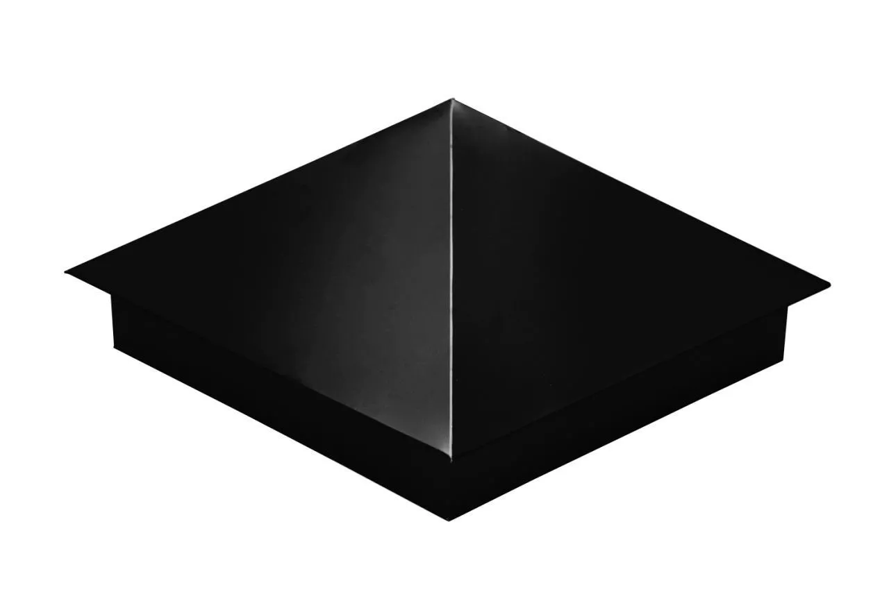 Колпак на столб 390х390мм 0,5 Quarzit lite с пленкой RAL 9005 черный купить в екатеринбурге