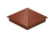 Колпак на столб 390х390мм 0,5 Satin с пленкой RAL 8004 терракота – Купить оптом и в розницу