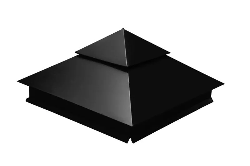 Колпак на столб двойной 390х390мм 0,5 Satin Matt TX с пленкой RAL 9005 черный купить в екатеринбурге