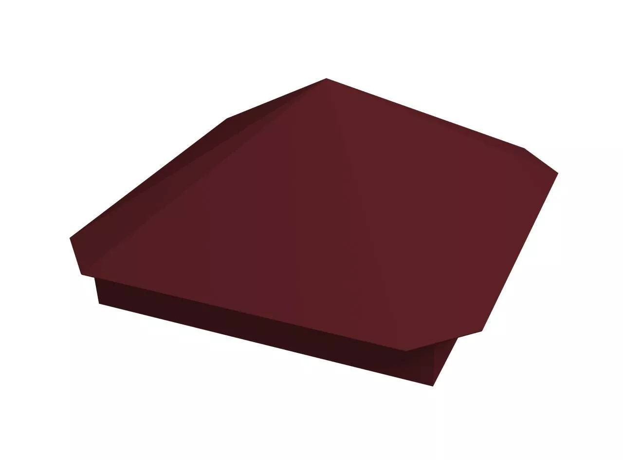 Колпак на столб Пирамида 390х390мм 0,5 Satin с пленкой RAL 3005 красное вино купить в екатеринбурге