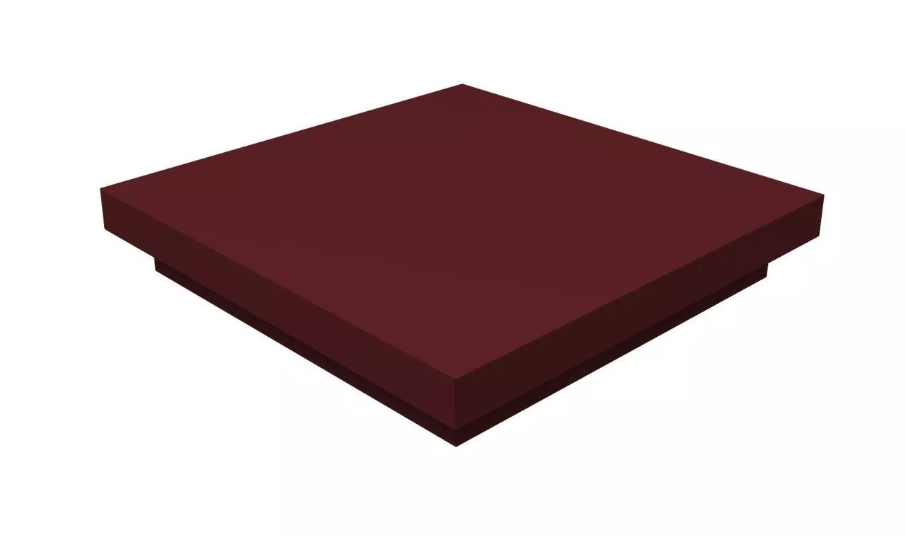 Колпак на столб плоский 510х510мм 0,5 Satin с пленкой RAL 3005 красное вино купить в екатеринбурге