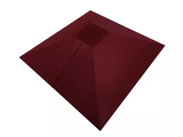 Колпак на столб под фонарь 390х390мм 0,5 Satin с пленкой RAL 3005 красное вино купить в екатеринбурге