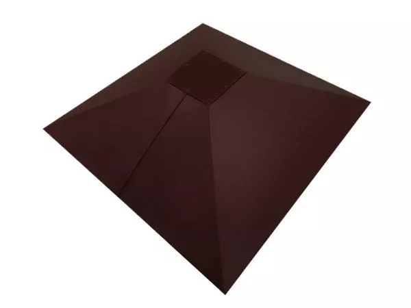 Колпак на столб под фонарь 390х390мм 0,45 Drap TwinColor с пленкой RAL 8017 шоколад купить в екатеринбурге