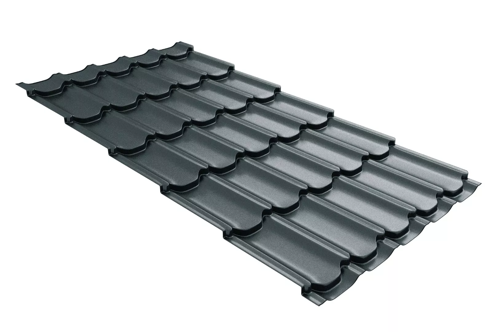 Металлочерепица GL Kvinta Plus 3D 0,5 GreenCoat Pural Matt RR 2H3 темно-серый купить в екатеринбурге