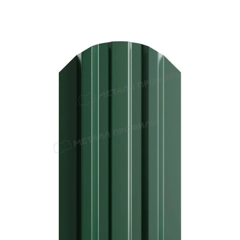 Штакетник Металл Профиль LANE-O (полукруглый верх) PURMAN 0,5 мм RAL 6005 зеленый мох купить в екатеринбурге