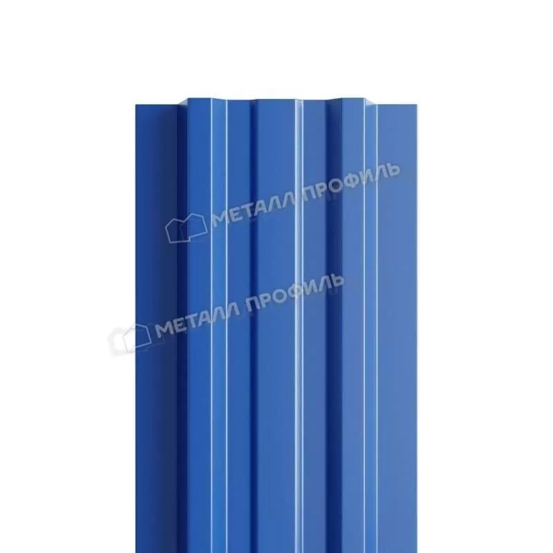 Штакетник Металл Профиль LANE-Т (прямой) NormanMP 0,5 мм RAL 5005 сигнальный синий купить в екатеринбурге