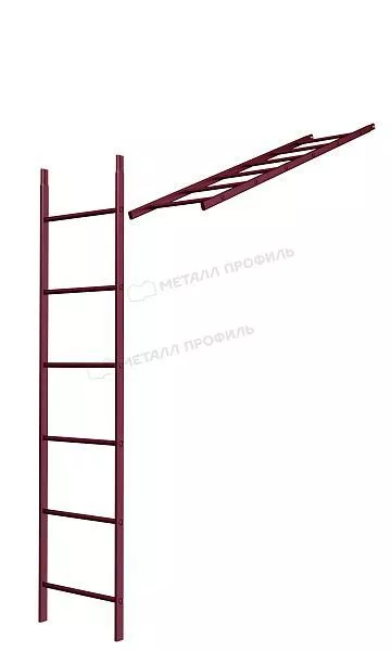 Лестница кровельная стеновая МП дл. 1860 мм без кронштейнов (3005)_1шт и метизы купить в екатеринбурге