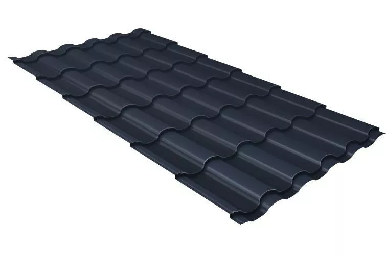 Металлочерепица Grand Line Kredo 0.5 Satin Matt TX RAL 7024 мокрый асфальт купить в екатеринбурге