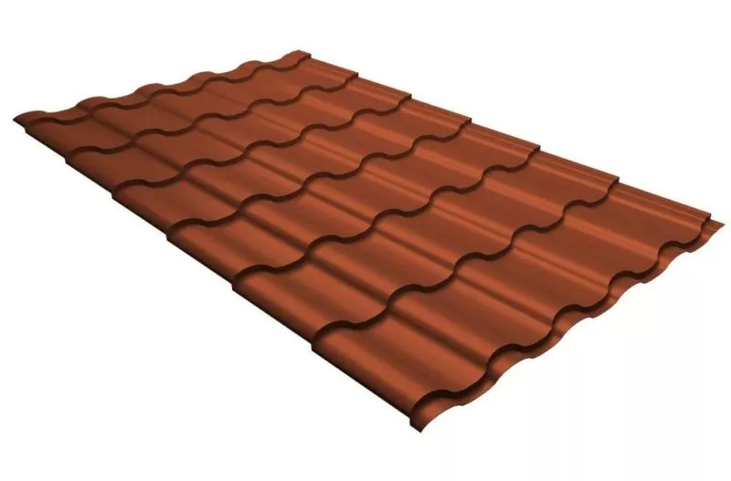 Металлочерепица Grand Line Kredo 0.5 Satin Matt TX RAL 8004 терракота купить в екатеринбурге