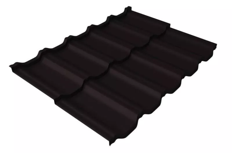 Металлочерепица Grand Line Kvinta Uno 0,5 Satin Matt TX RAL 9005 черный купить в екатеринбурге
