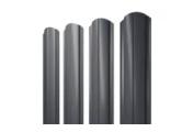 Штакетник Grand Line Slim Полукруглый фигурный 0,5 Quarzit Lite  RAL 7024 Мокрый асфальт – Купить оптом и в розницу