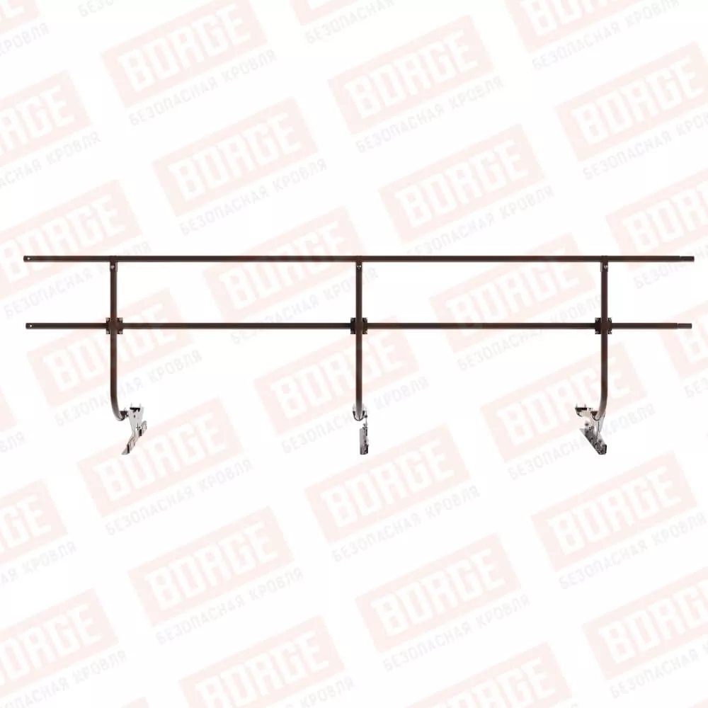 Ограждение кровельное BORGE H-90см, 3м, для фальцевой кровли, коричневый шоколад (RAL 8017) купить 