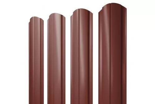 Штакетник Grand Line Slim Полукруглый фигурный 0,5 Velur RAL 3009 Оксидно-красный купить в екатеринбурге