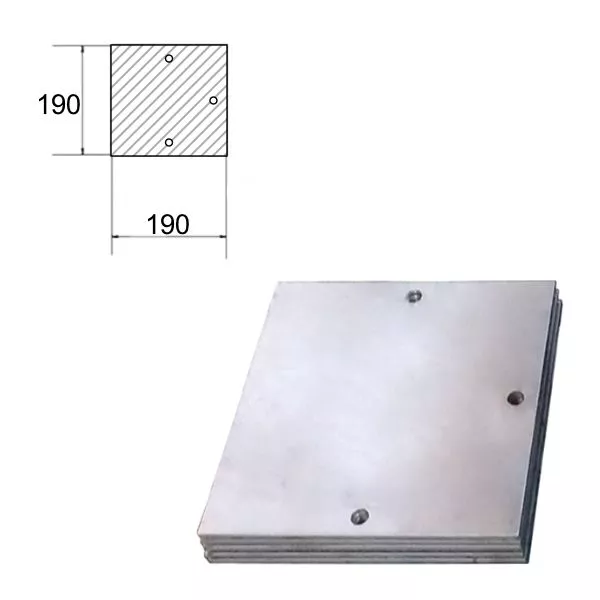 Пластина 190х190х4мм. 3 отверстия (128) купить 