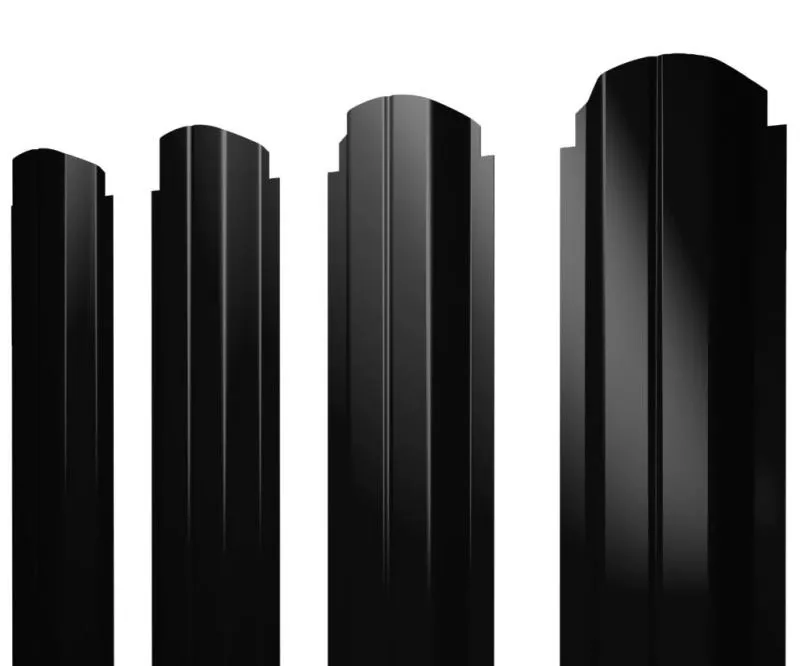 Штакетник Grand Line П-образный А фигурный 0,5 Quarzit Lite  RAL 9005 Черный купить в екатеринбурге