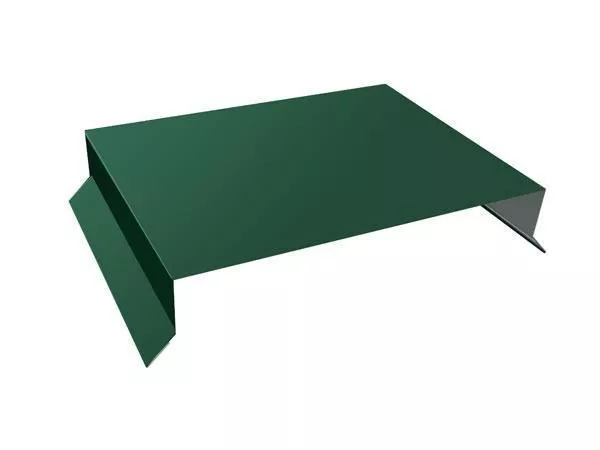Парапетная крышка прямая 200мм 0,5 GreenCoat Pural BT с пленкой RR 11 темно-зеленый (RAL 6020 хромовая зелень) (2,5м) купить в екатеринбурге