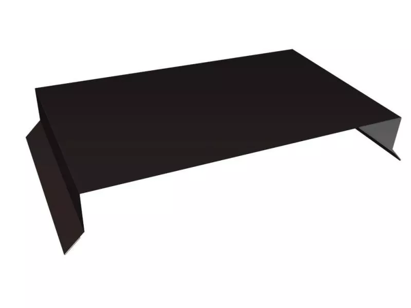 Парапетная крышка прямая 250мм 0,5 Satin Matt TX RAL 9005 черный (3м) купить в екатеринбурге