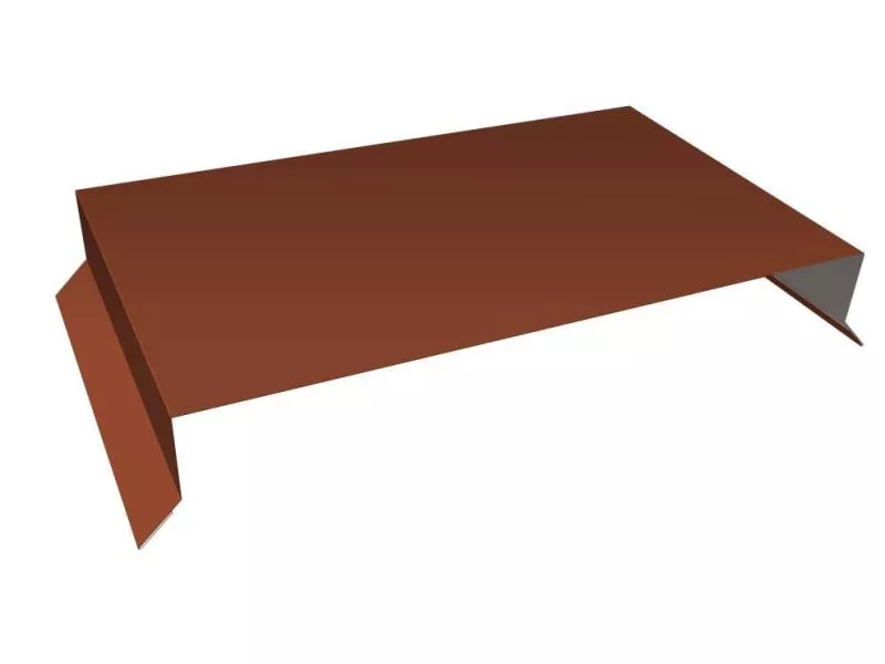 Парапетная крышка прямая 250мм 0,5 Satin с пленкой RAL 8004 терракота (2,5м) купить в екатеринбурге