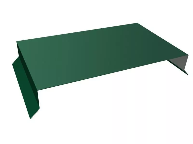 Парапетная крышка прямая 390мм 0,5 GreenCoat Pural BT с пленкой RR 11 темно-зеленый (RAL 6020 хромовая зелень) (2м) купить в екатеринбурге
