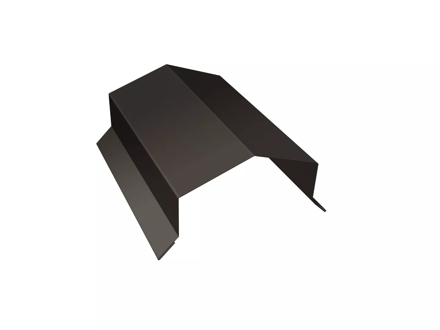 Парапетная крышка угольная 150мм 0,5 Satin с пленкой RR 32 темно-коричневый (3м) купить в екатеринбурге