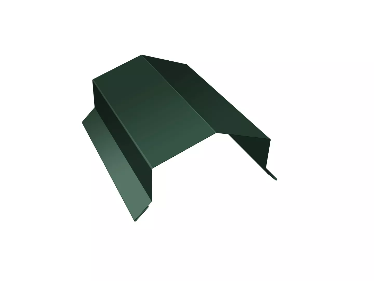 Парапетная крышка угольная 250мм 0,5 Satin с пленкой RAL 6005 зеленый мох (3м) купить в екатеринбурге