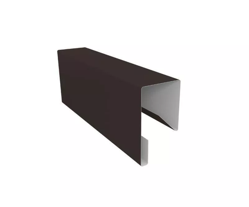 Планка П-образная заборная 17 0,5 Satin с пленкой RR 32 темно-коричневый (3м) купить в екатеринбурге