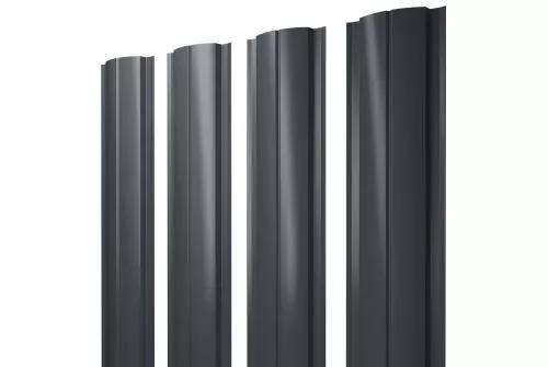 Штакетник Grand Line Slim Полукруглый 0,5 Quarzit Pro Matt RAL 7024 Мокрый асфальт купить в екатеринбурге
