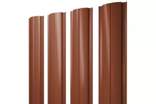 Штакетник Grand Line Slim Полукруглый 0,5 Atlas RAL 8004 Терракота купить в екатеринбурге