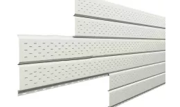 Софит металл перфорированный Металл Профиль Lбрус NormanMP 0,5 мм RAL 9002 серо-белый. Артикул: L_m_08_098
